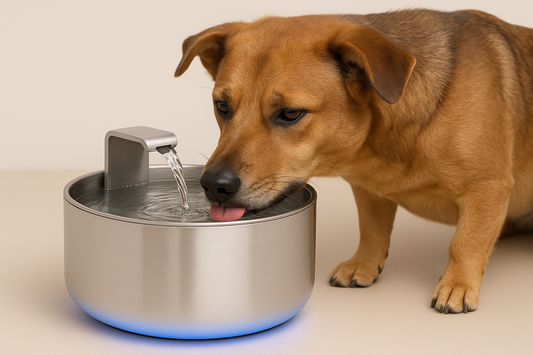 Chien avec la même fontaine
