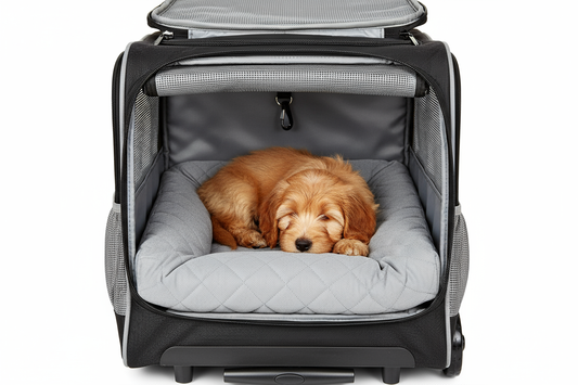 Sac de Transport à Roulettes pour Chat et Petit Chien - Style Valise avec Poignée Télescopique