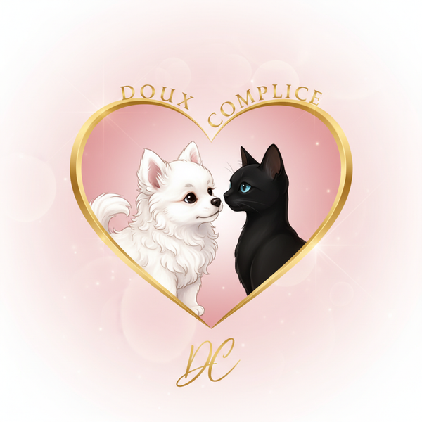 Logo DOUX COMPLICE avec Spitz et Siamois